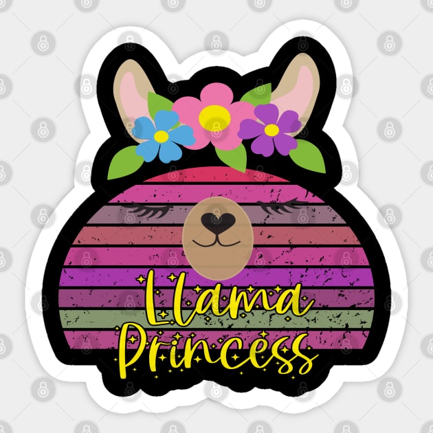 Cute Llama Face Design - Llama Princess Sticker by Animal Specials